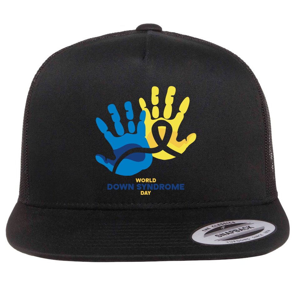 World Down Syndrome Day Handprint Awareness Flat Bill Trucker Hat