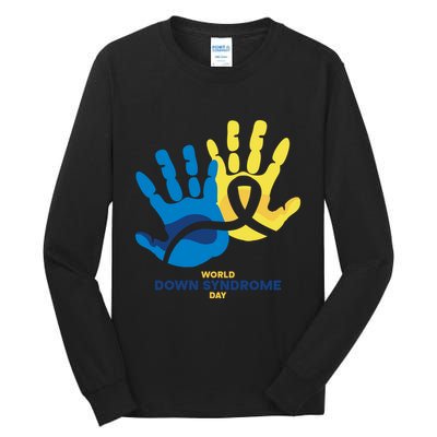 World Down Syndrome Day Handprint Awareness Tall Long Sleeve T-Shirt