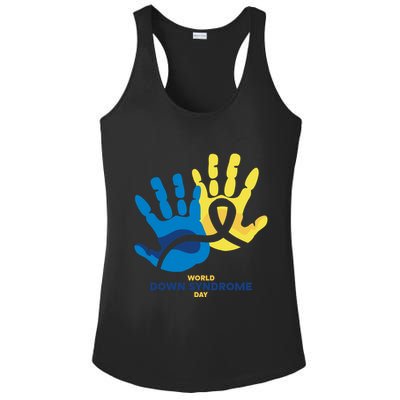 World Down Syndrome Day Handprint Awareness Ladies PosiCharge Competitor Racerback Tank