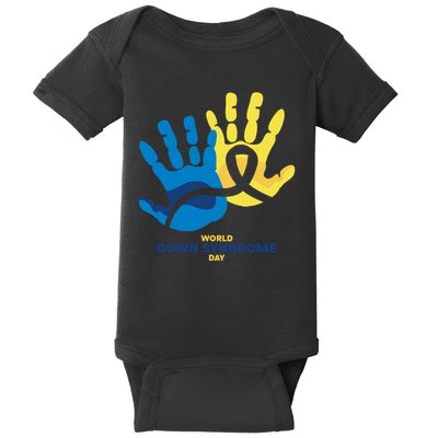 World Down Syndrome Day Handprint Awareness Baby Bodysuit
