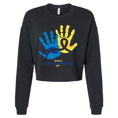 World Down Syndrome Day Handprint Awareness Cropped Pullover Crew