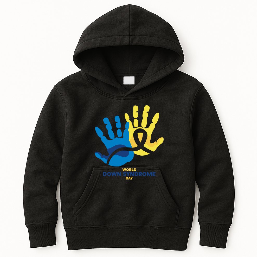 World Down Syndrome Day Handprint Awareness Kids Hoodie