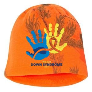 World Down Syndrome Day Handprint Awareness Kati - Camo Knit Beanie