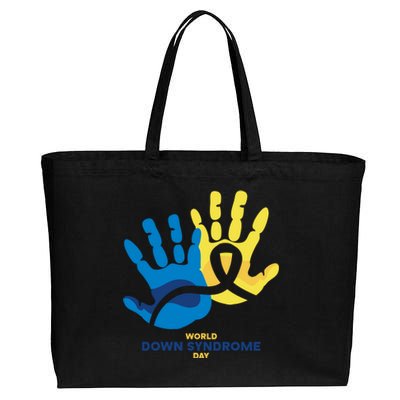 World Down Syndrome Day Handprint Awareness Cotton Canvas Jumbo Tote