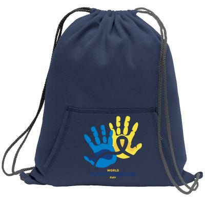 World Down Syndrome Day Handprint Awareness Sweatshirt Cinch Pack Bag