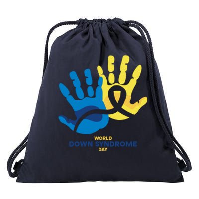 World Down Syndrome Day Handprint Awareness Drawstring Bag