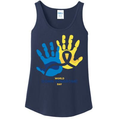 World Down Syndrome Day Handprint Awareness Ladies Essential Tank