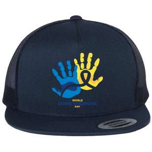 World Down Syndrome Day Handprint Awareness Flat Bill Trucker Hat