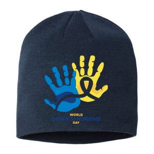 World Down Syndrome Day Handprint Awareness Sustainable Beanie