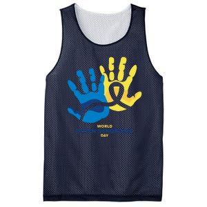 World Down Syndrome Day Handprint Awareness Mesh Reversible Basketball Jersey Tank