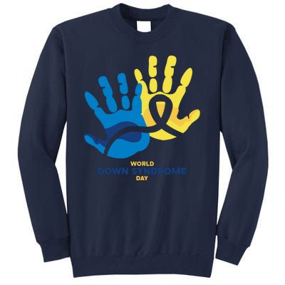 World Down Syndrome Day Handprint Awareness Tall Sweatshirt