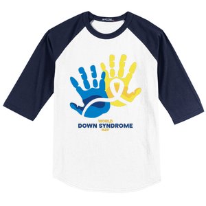 World Down Syndrome Day Handprint Awareness Baseball Sleeve Shirt