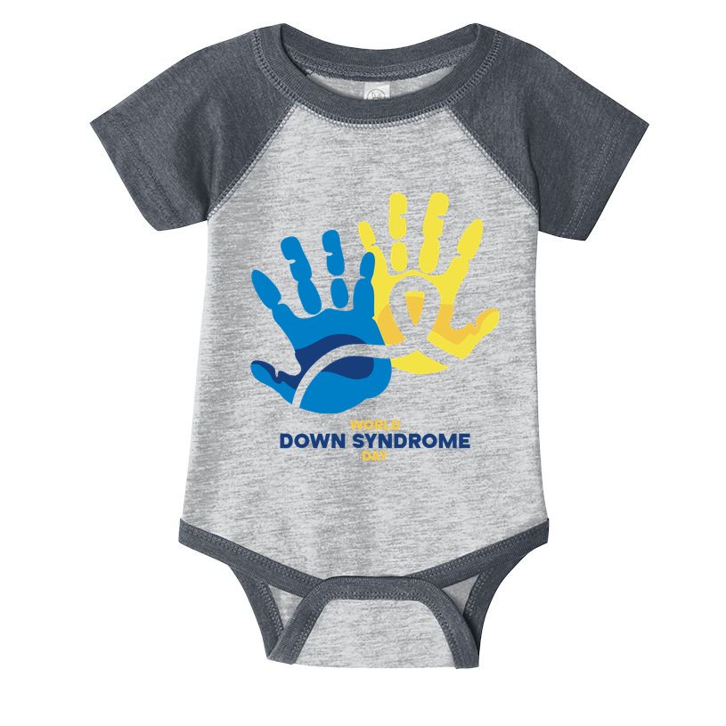 World Down Syndrome Day Handprint Awareness Infant Baby Jersey Bodysuit