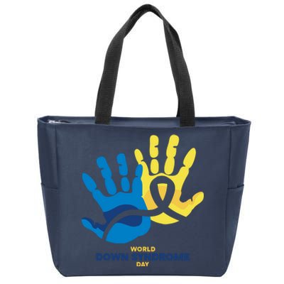 World Down Syndrome Day Handprint Awareness Zip Tote Bag