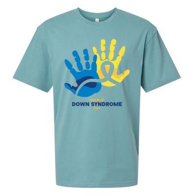 World Down Syndrome Day Handprint Awareness Sueded Cloud Jersey T-Shirt