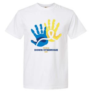 World Down Syndrome Day Handprint Awareness Garment-Dyed Heavyweight T-Shirt