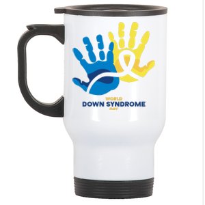 World Down Syndrome Day Handprint Awareness Stainless Steel Travel Mug