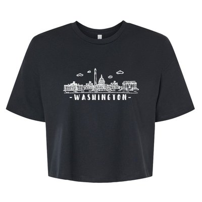 Washington Dc Skyline Bella+Canvas Jersey Crop Tee