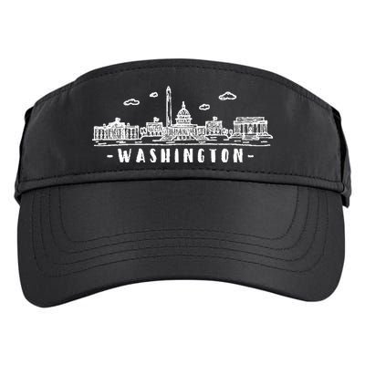 Washington Dc Skyline Adult Drive Performance Visor