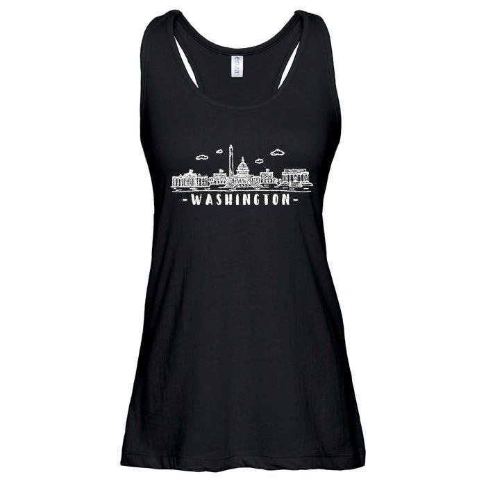 Washington Dc Skyline Ladies Essential Flowy Tank