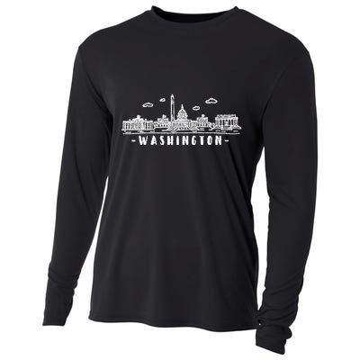 Washington Dc Skyline Cooling Performance Long Sleeve Crew