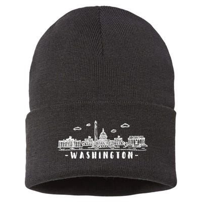 Washington Dc Skyline Sustainable Knit Beanie