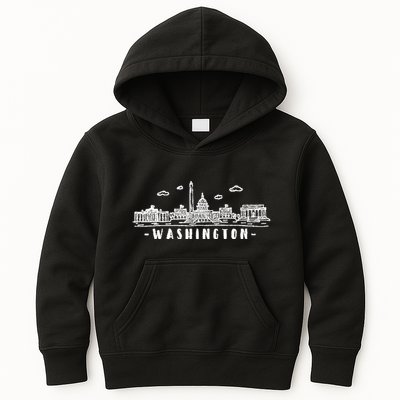Washington Dc Skyline Kids Hoodie