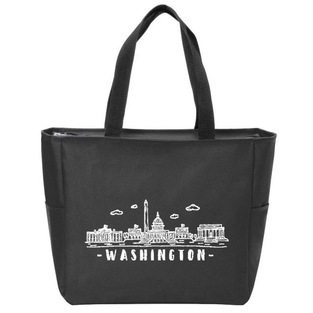 Washington Dc Skyline Zip Tote Bag