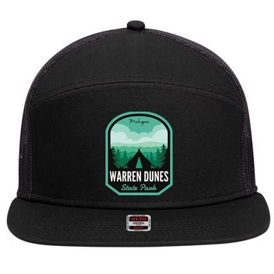 Warren Dunes State Park MI Camping 7 Panel Mesh Trucker Snapback Hat