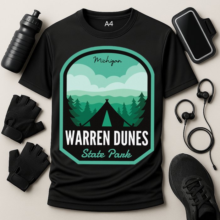 Warren Dunes State Park MI Camping Cooling Performance Crew T-Shirt