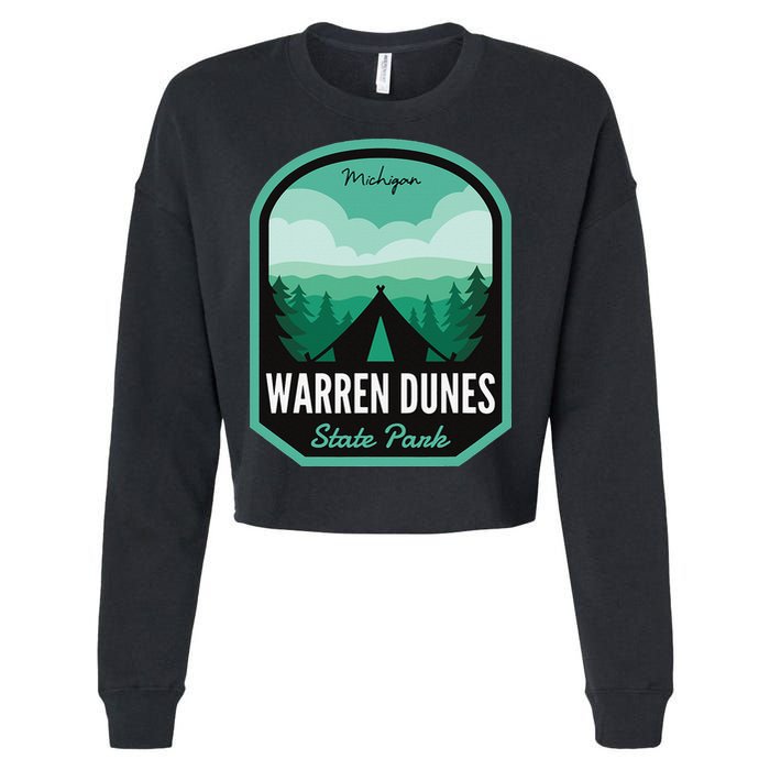 Warren Dunes State Park MI Camping Cropped Pullover Crew