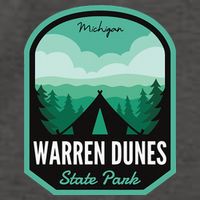 Warren Dunes State Park MI Camping Vector Backpack