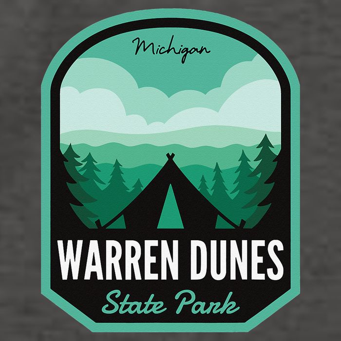 Warren Dunes State Park MI Camping Vector Backpack
