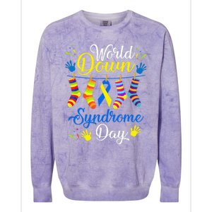 World Down Syndrome Day Awareness Socks 21 March Colorblast Crewneck Sweatshirt