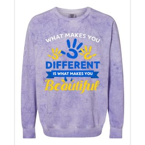 World Down Syndrome Day Awareness Ribbon T21 Day Beautiful Colorblast Crewneck Sweatshirt