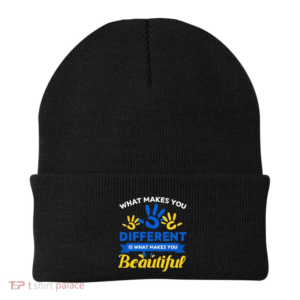 World Down Syndrome Day Awareness Ribbon T21 Day Beautiful Beanie