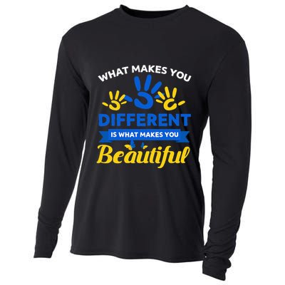 World Down Syndrome Day Awareness Ribbon T21 Day Beautiful Cooling Performance Long Sleeve Crew