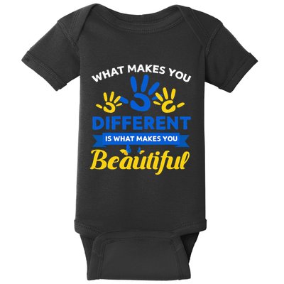 World Down Syndrome Day Awareness Ribbon T21 Day Beautiful Baby Bodysuit