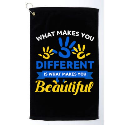 World Down Syndrome Day Awareness Ribbon T21 Day Beautiful Platinum Collection Golf Towel