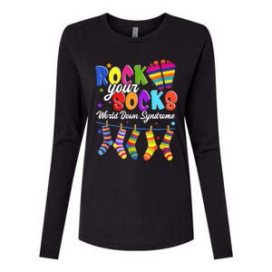 World Down Syndrome Day Rock Your Socks Awareness Womens Cotton Relaxed Long Sleeve T-Shirt