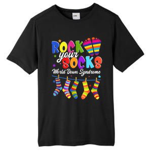 World Down Syndrome Day Rock Your Socks Awareness Tall Fusion ChromaSoft Performance T-Shirt