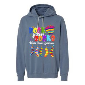 World Down Syndrome Day Rock Your Socks Awareness Garment-Dyed Fleece Hoodie