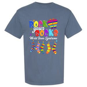 World Down Syndrome Day Rock Your Socks Awareness Garment-Dyed Heavyweight T-Shirt