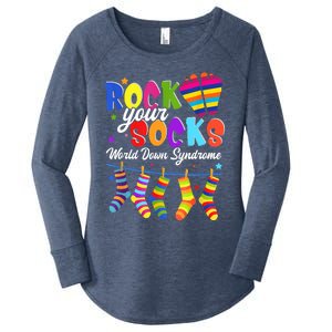 World Down Syndrome Day Rock Your Socks Awareness Women's Perfect Tri Tunic Long Sleeve Shirt