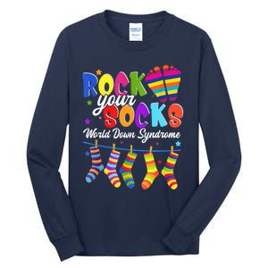 World Down Syndrome Day Rock Your Socks Awareness Tall Long Sleeve T-Shirt