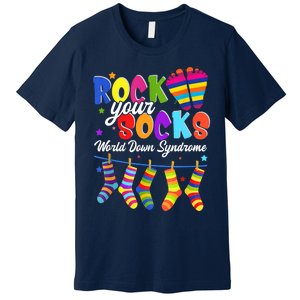 World Down Syndrome Day Rock Your Socks Awareness Premium T-Shirt