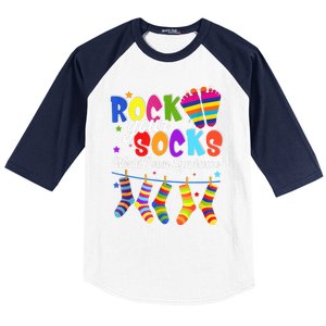 World Down Syndrome Day Rock Your Socks Awareness Baseball Sleeve Shirt