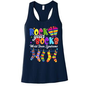 World Down Syndrome Day Rock Your Socks Awareness Women's Racerback Tank