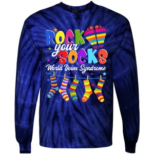 World Down Syndrome Day Rock Your Socks Awareness Tie-Dye Long Sleeve Shirt