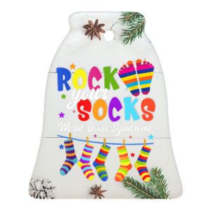 World Down Syndrome Day Rock Your Socks Awareness Ceramic Bell Ornament